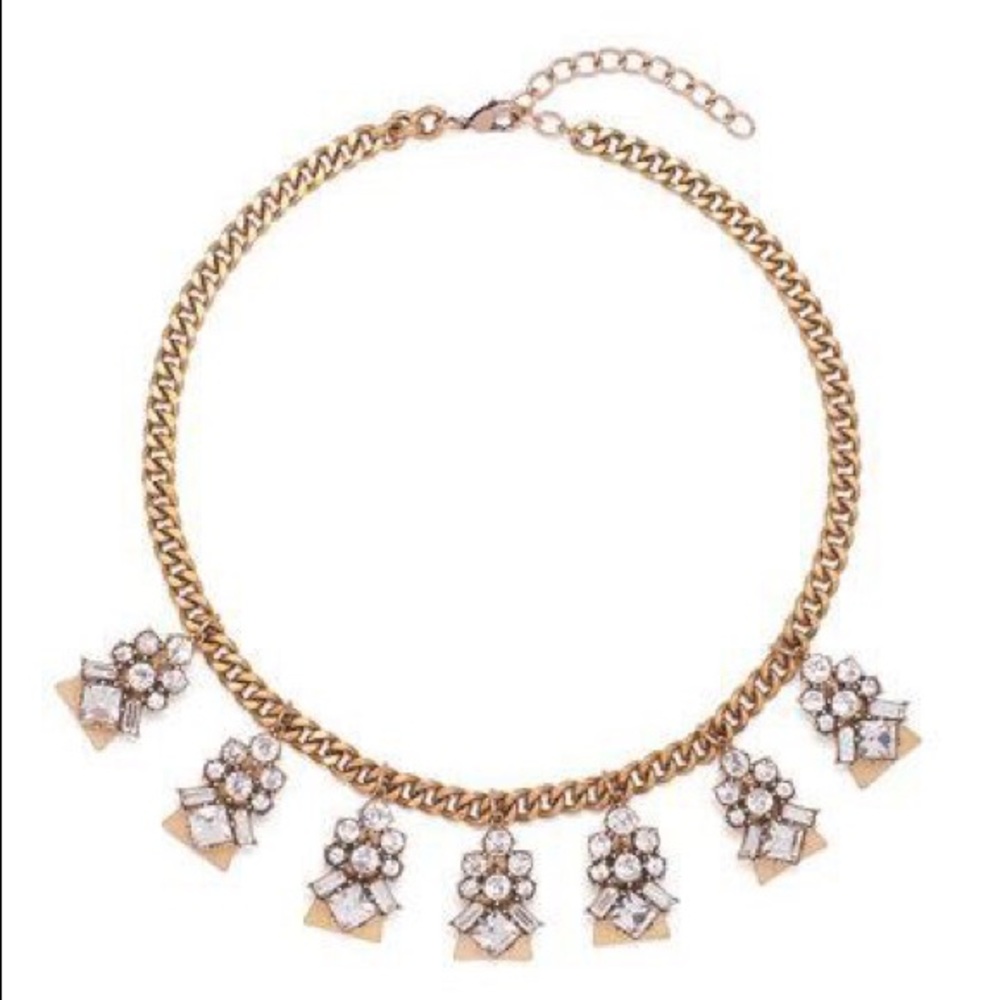 Jewelmint Crystal Nouveau bronze statement necklace